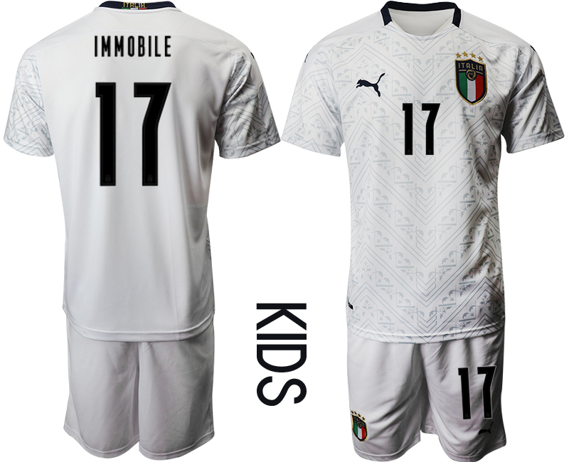 Youth 2021 European Cup Italy away white #17 Soccer Jersey